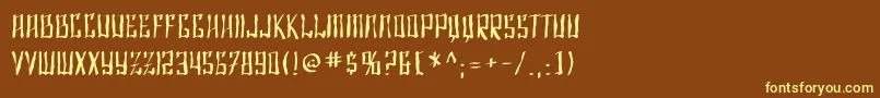 SfShaiFontaiDistressed Font – Yellow Fonts on Brown Background