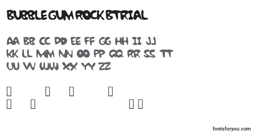 A fonte BubbleGumRockBtrial – alfabeto, números, caracteres especiais