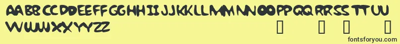 BubbleGumRockBtrial Font – Black Fonts on Yellow Background