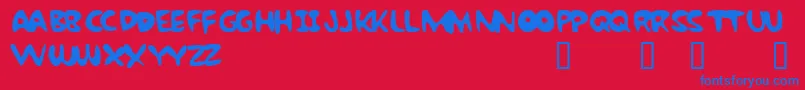 フォントBubbleGumRockBtrial – 赤い背景に青い文字