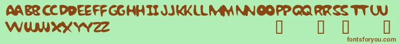 BubbleGumRockBtrial Font – Brown Fonts on Green Background