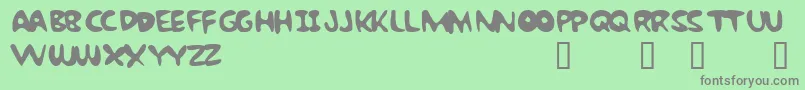 BubbleGumRockBtrial Font – Gray Fonts on Green Background