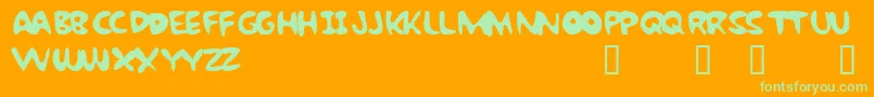 BubbleGumRockBtrial Font – Green Fonts on Orange Background