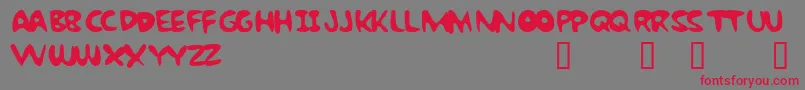BubbleGumRockBtrial Font – Red Fonts on Gray Background