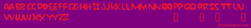 BubbleGumRockBtrialフォントについての詳細 フォントBubbleGumRockBtrial – 紫の背景に赤い文字