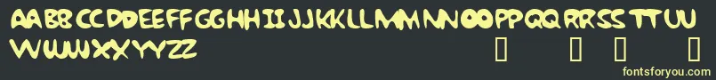 Fonte BubbleGumRockBtrial – fontes amarelas em um fundo preto