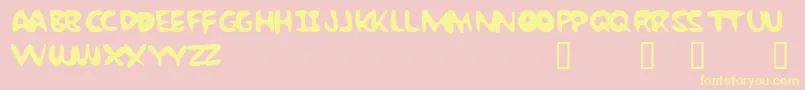 Подробнее о шрифте BubbleGumRockBtrial Шрифт BubbleGumRockBtrial – жёлтые шрифты на розовом фоне