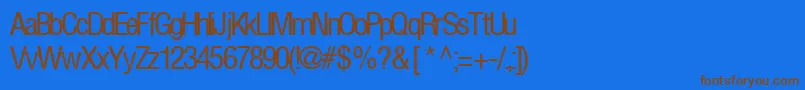 フォントFirsthome34RegularTtcon – 茶色の文字が青い背景にあります。