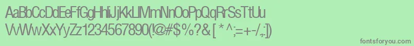 Firsthome34RegularTtcon-fontti – harmaat kirjasimet vihreällä taustalla