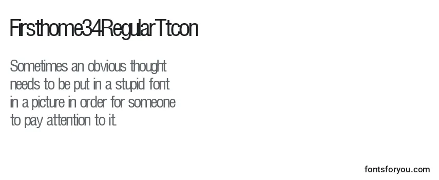 Firsthome34RegularTtcon Font