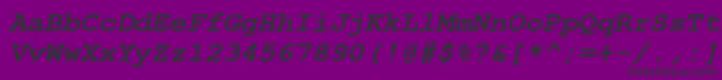 CourierNewCyrBoldItalic Font – Black Fonts on Purple Background