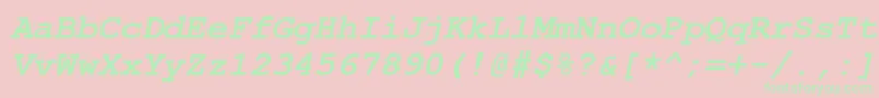 CourierNewCyrBoldItalic Font – Green Fonts on Pink Background