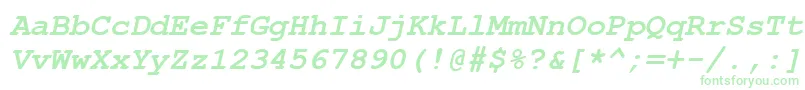 Czcionka CourierNewCyrBoldItalic – zielone czcionki na białym tle