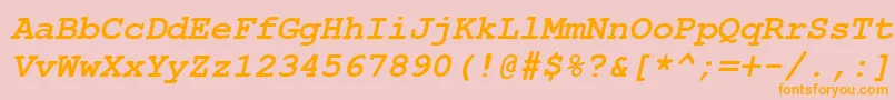 フォントCourierNewCyrBoldItalic – オレンジの文字がピンクの背景にあります。