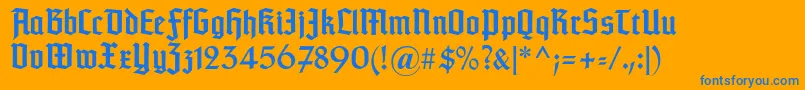 Typographertextur-fontti – siniset fontit oranssilla taustalla