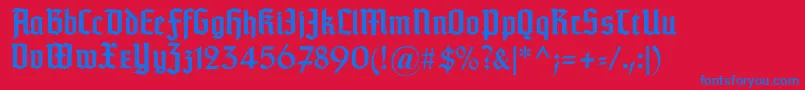 Шрифт Typographertextur – синие шрифты на красном фоне