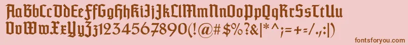 Fonte Typographertextur – fontes marrons em um fundo rosa