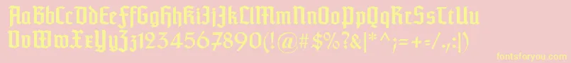 Fonte Typographertextur – fontes amarelas em um fundo rosa