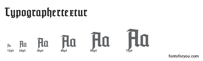 Größen der Schriftart Typographertextur