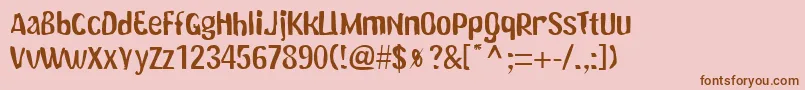 Fonte DoggyRegular – fontes marrons em um fundo rosa