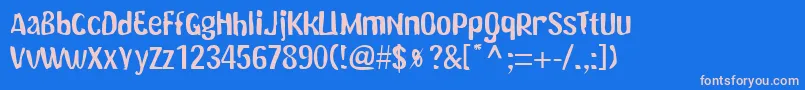 フォントDoggyRegular – ピンクの文字、青い背景