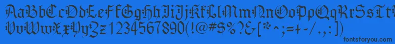 GothenburgFraktur-fontti – mustat fontit sinisellä taustalla