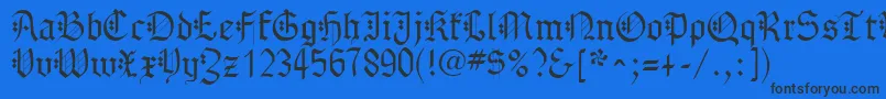 GothenburgFraktur Font – Black Fonts on Blue Background