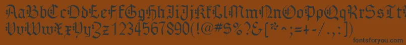 GothenburgFraktur-fontti – mustat fontit ruskealla taustalla