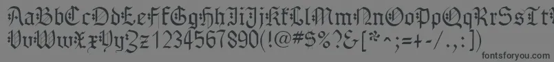 GothenburgFraktur-fontti – mustat fontit harmaalla taustalla