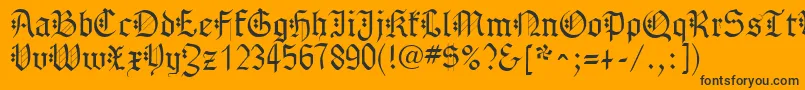 GothenburgFraktur-fontti – mustat fontit oranssilla taustalla