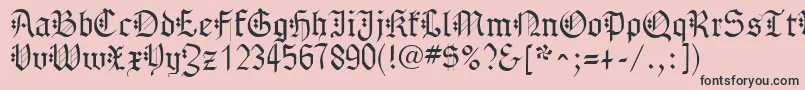 GothenburgFraktur-fontti – mustat fontit vaaleanpunaisella taustalla