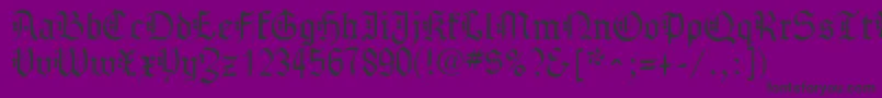 フォントGothenburgFraktur – 紫の背景に黒い文字