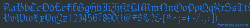 フォントGothenburgFraktur – 黒い背景に青い文字