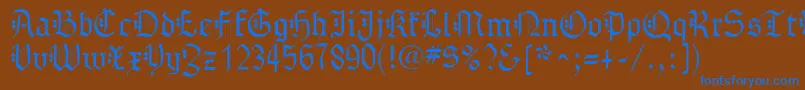 GothenburgFraktur Font – Blue Fonts on Brown Background