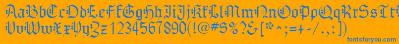 Шрифт GothenburgFraktur – синие шрифты на оранжевом фоне