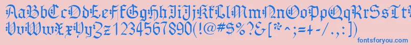 GothenburgFraktur Font – Blue Fonts on Pink Background