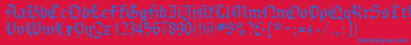 GothenburgFraktur Font – Blue Fonts on Red Background