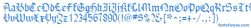 Шрифт GothenburgFraktur – синие шрифты на белом фоне