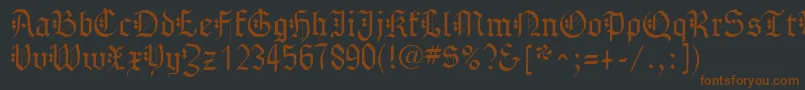 GothenburgFraktur-fontti – ruskeat fontit mustalla taustalla
