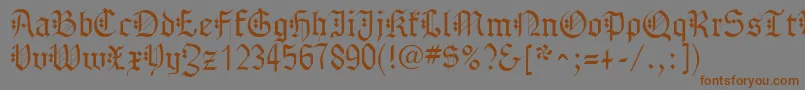 Шрифт GothenburgFraktur – коричневые шрифты на сером фоне