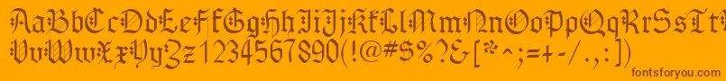 GothenburgFraktur-Schriftart – Braune Schriften auf orangefarbenem Hintergrund