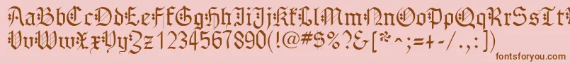 GothenburgFraktur-Schriftart – Braune Schriften auf rosa Hintergrund