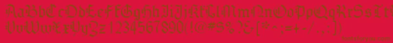 GothenburgFraktur-Schriftart – Braune Schriften auf rotem Hintergrund