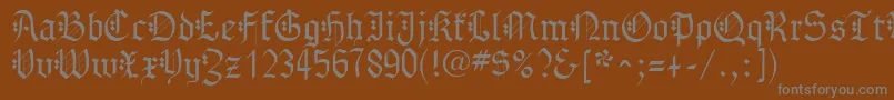 フォントGothenburgFraktur – 茶色の背景に灰色の文字