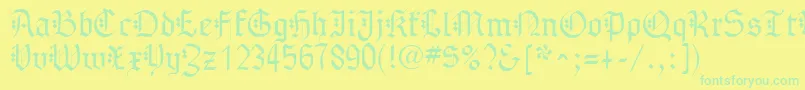 GothenburgFraktur-Schriftart – Grüne Schriften auf gelbem Hintergrund