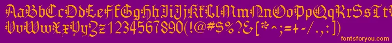 GothenburgFraktur Font – Orange Fonts on Purple Background