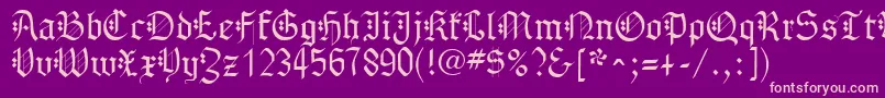 GothenburgFraktur-fontti – vaaleanpunaiset fontit violetilla taustalla