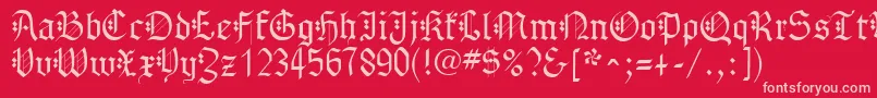 GothenburgFraktur Font – Pink Fonts on Red Background