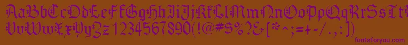 GothenburgFraktur-fontti – violetit fontit ruskealla taustalla