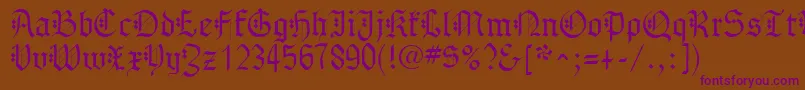 GothenburgFraktur-Schriftart – Violette Schriften auf braunem Hintergrund